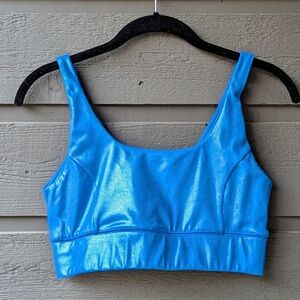 IVL Collective Chi Chi Power Sports Bra Metallic Blue Sparkle Size 8